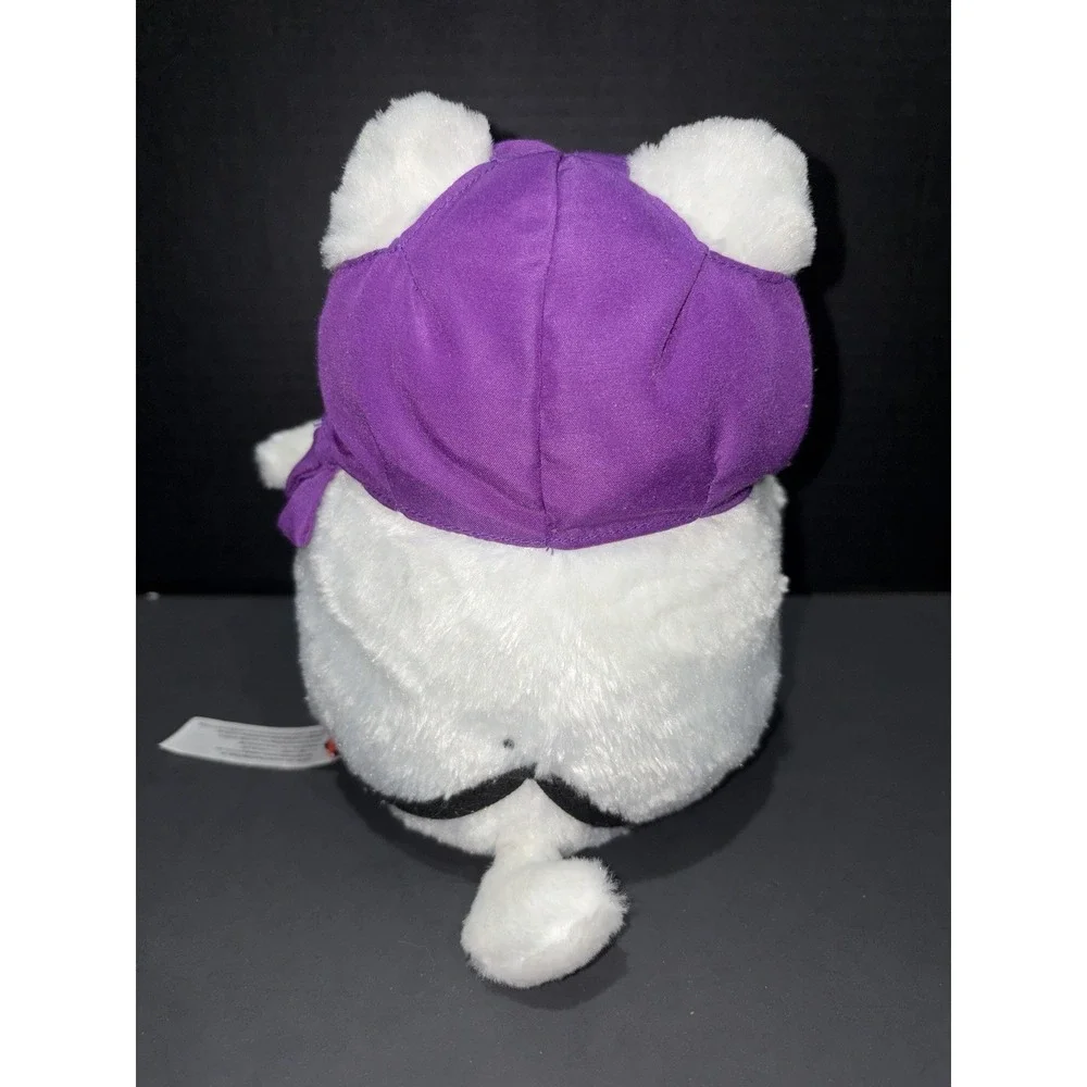Kawaii Hige Manjyu Maneki  Plush  Ninja White Fat Cat 10.5